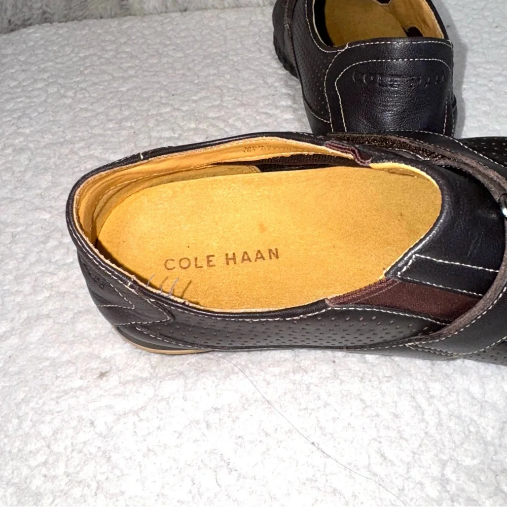 Cole Haan Estadio Strap Slip-On Sneakers Dark Brown Leather Men’s Sz 9M
